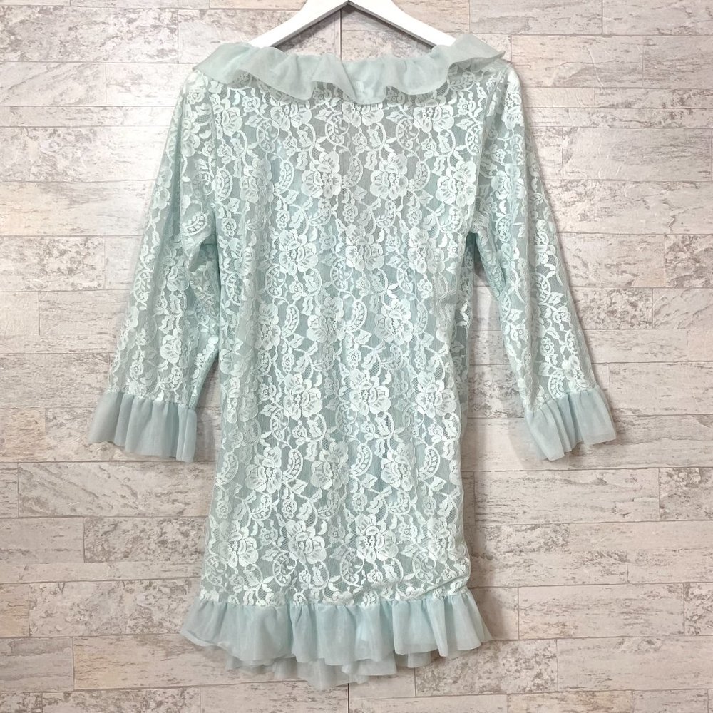 Baby Blue Lace Robe Size Medium - Picture 2 of 9